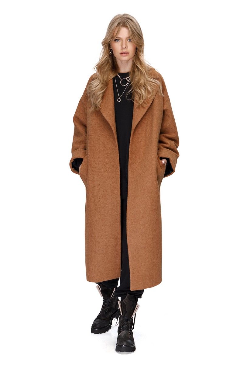 Женское пальто PiRS 1411 кэмел