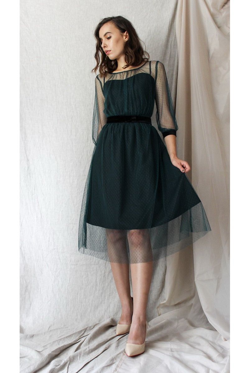 Платье Prestige 3561/170 черный-зеленый