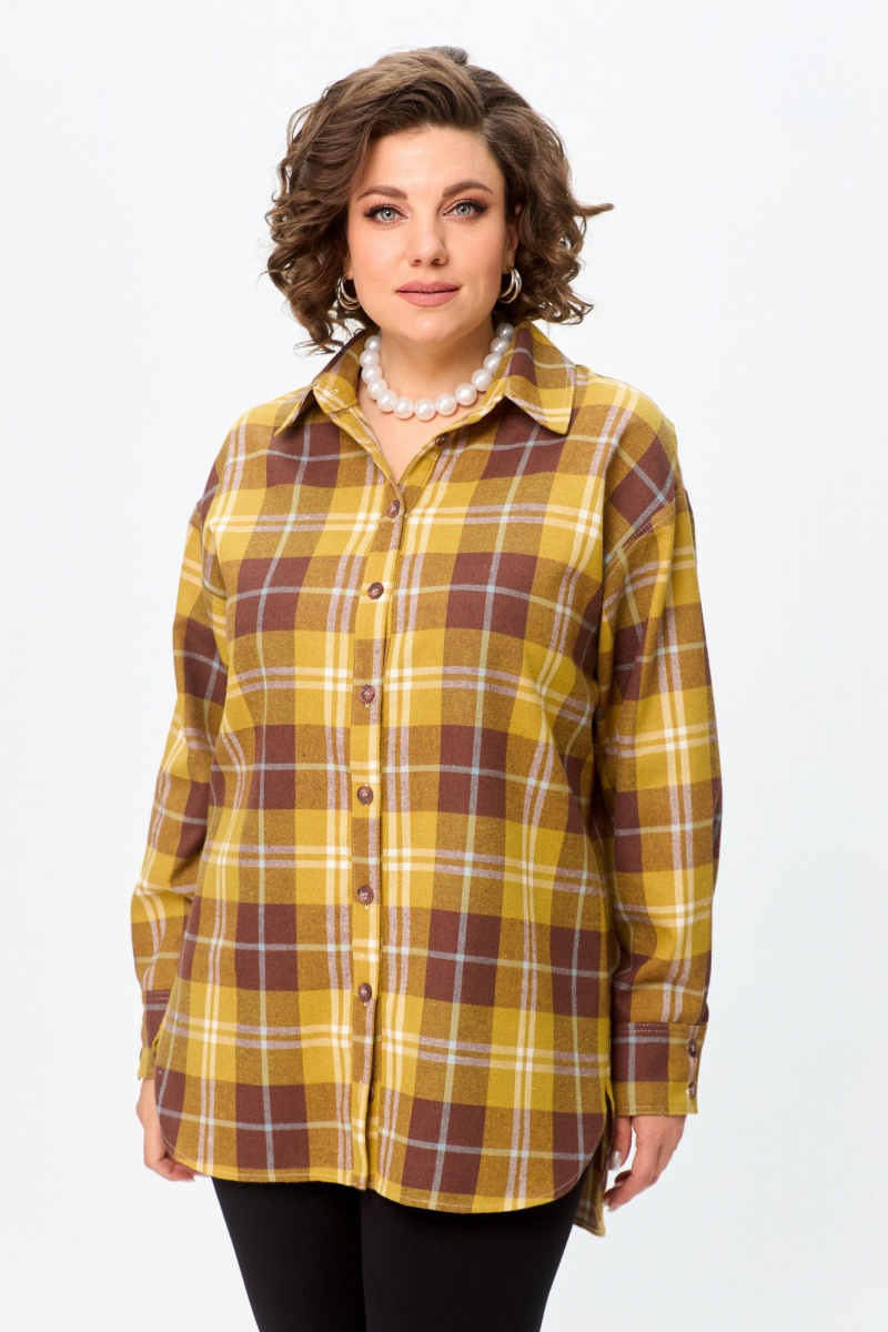 Рубашки Avenue Fashion 0327-1 горчица