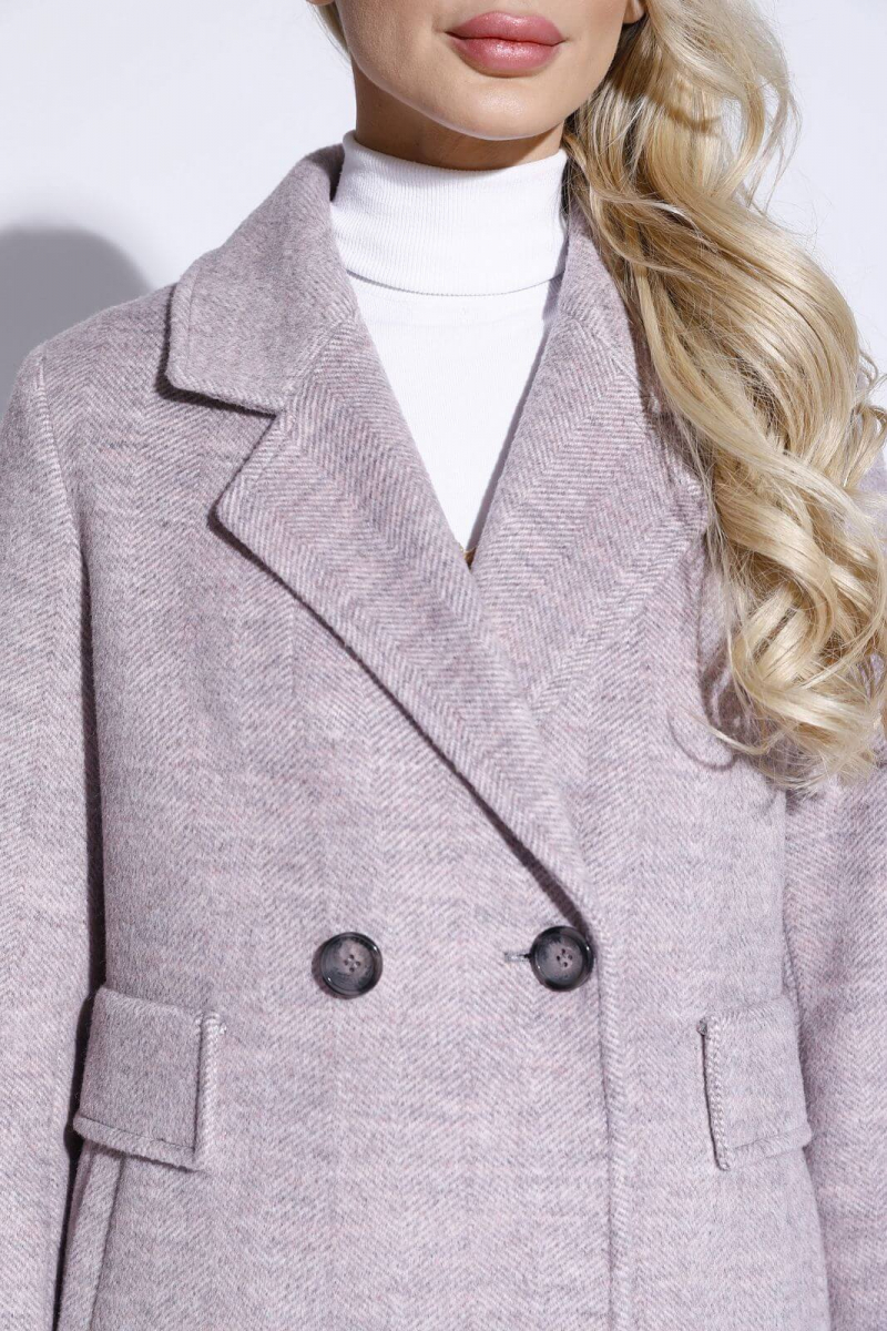 Женское пальто ElectraStyle 4-9009-306 роз-сер