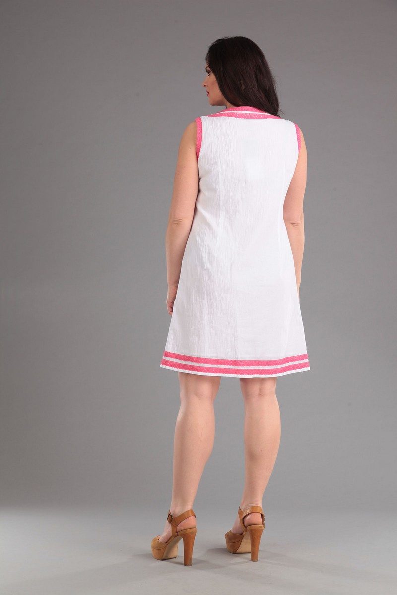Платье Lady Style Classic 1061 белый+розовый