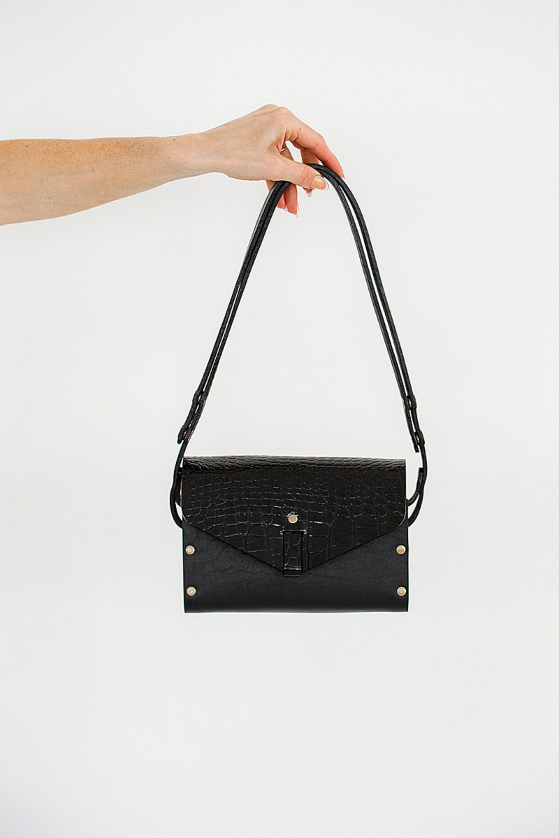 Женская сумка Because NIKOL BLACK CROCO