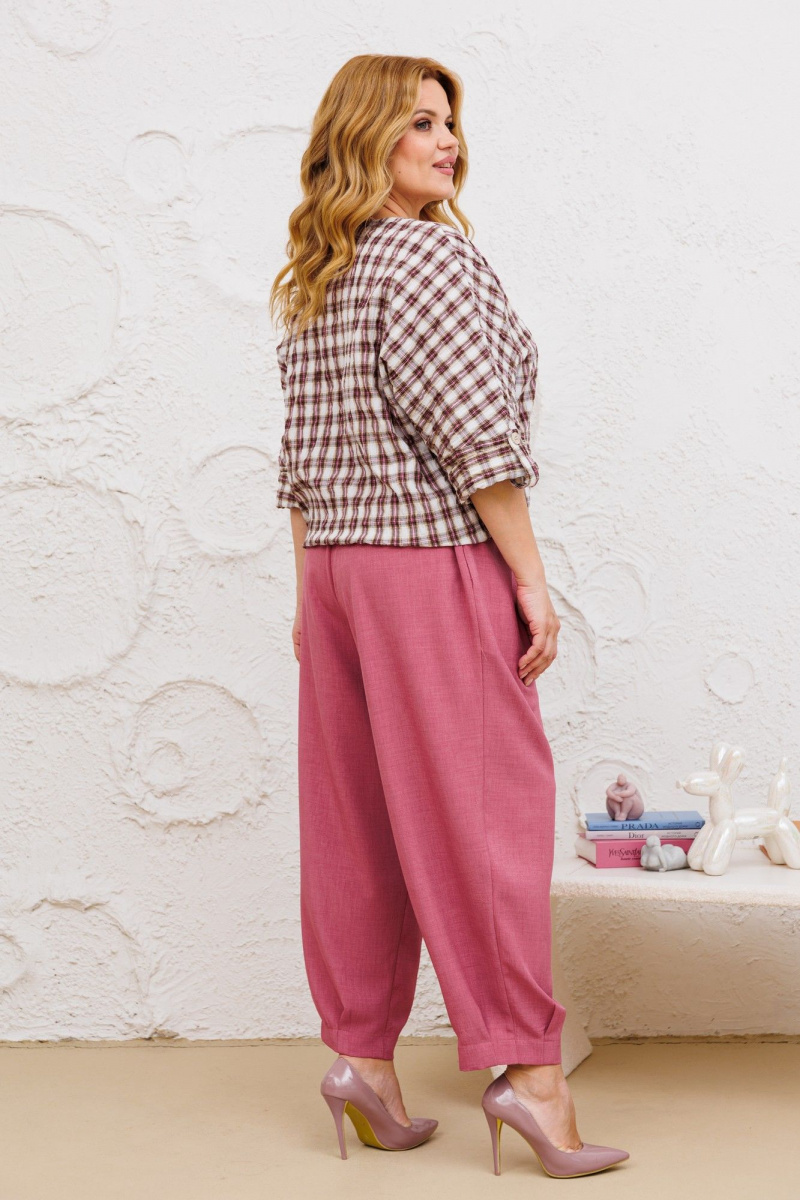 Брючный комплект Michel chic 1342/1 клетка,лиловый