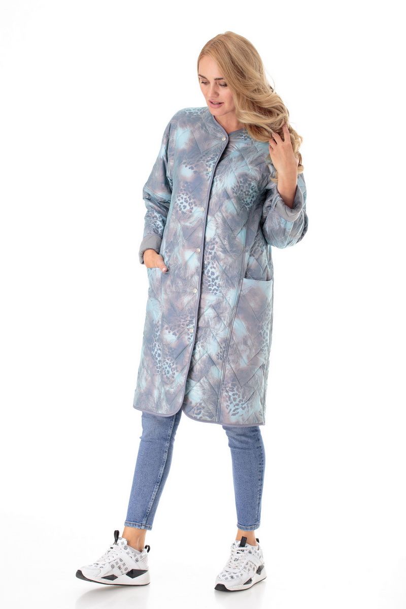 Женское пальто БелЭльСтиль 845 голубой