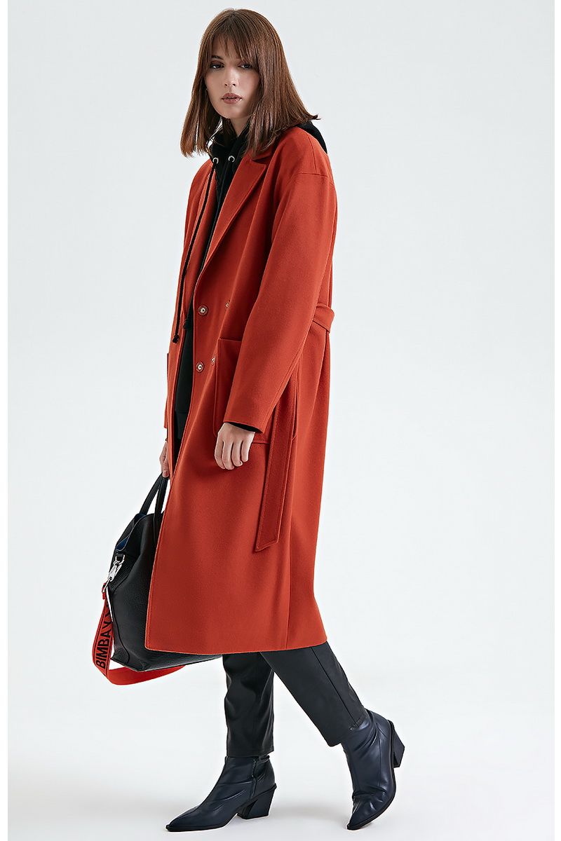 Женское пальто Moveri by Larisa Balunova 6203 терракотовый