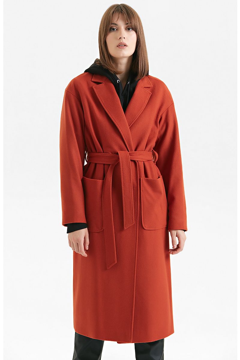 Женское пальто Moveri by Larisa Balunova 6203 терракотовый