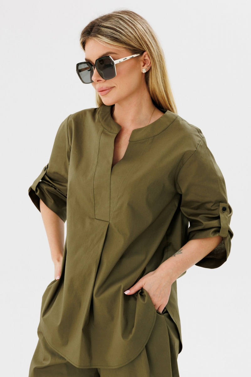 Комплект с блузой Amberа Style 2078 хаки
