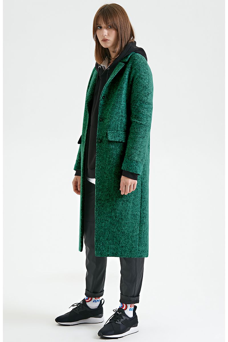 Женское пальто Moveri by Larisa Balunova 6044С лесной_зеленый