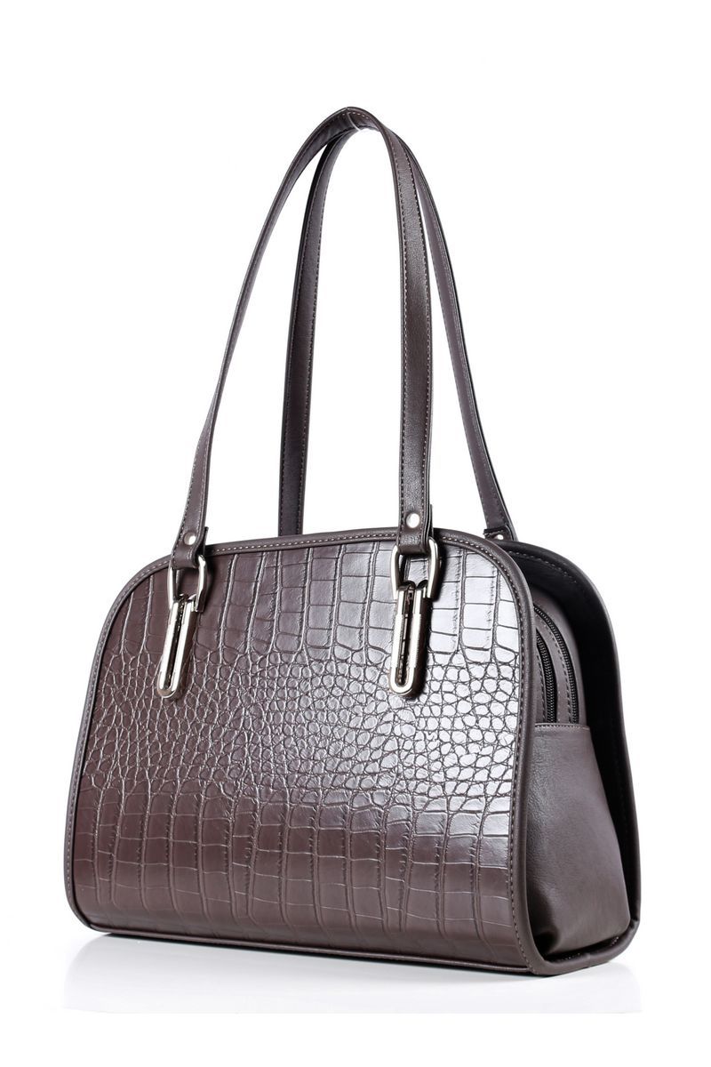 Женская сумка Galanteya 1415 серо-коричневый/коричневый