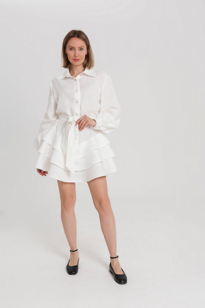 Платья JuNi Brand PL-VN-LN-L-01 белый