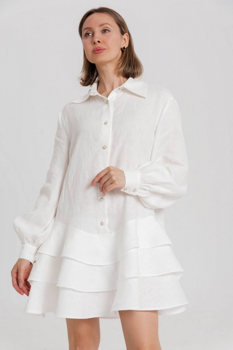 Платья JuNi Brand PL-VN-LN-L-01 белый