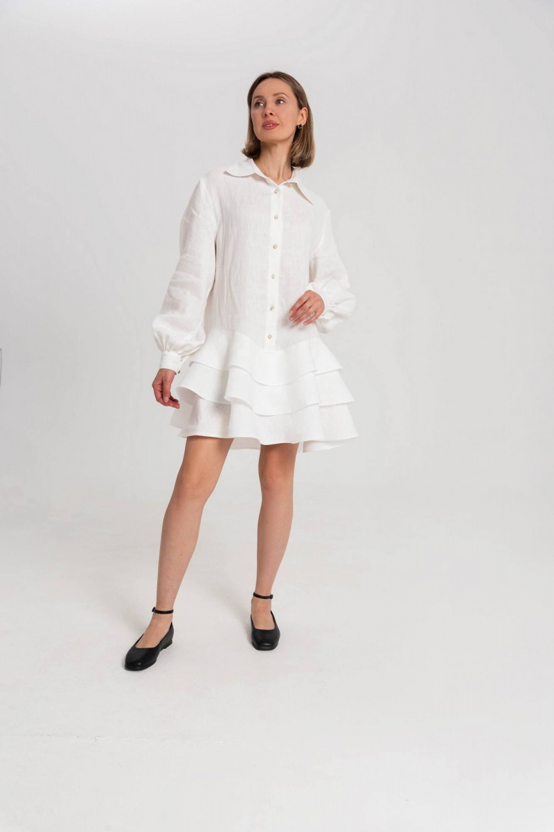 Платья JuNi Brand PL-VN-LN-L-01 белый