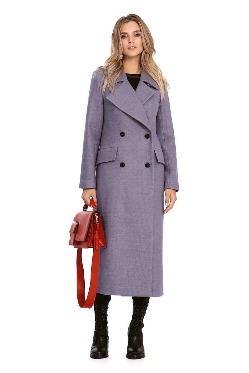 Женское пальто PiRS 801 серо-фиолетовый