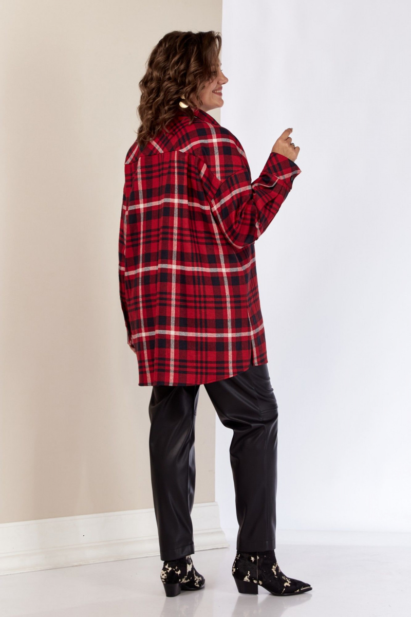 Рубашки AVA fashion М-071 красный-синий