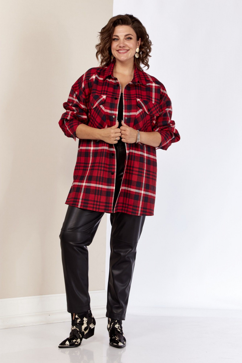 Рубашки AVA fashion М-071 красный-синий