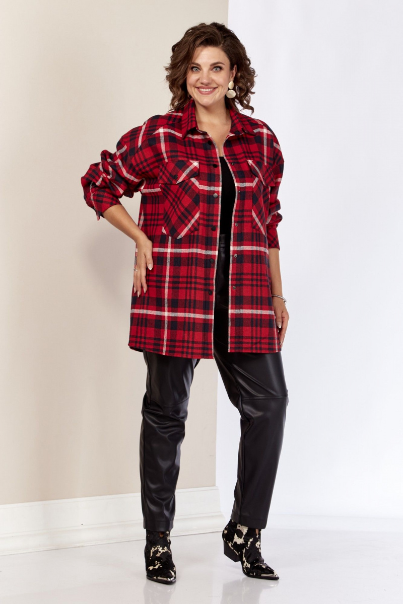 Рубашки AVA fashion М-071 красный-синий