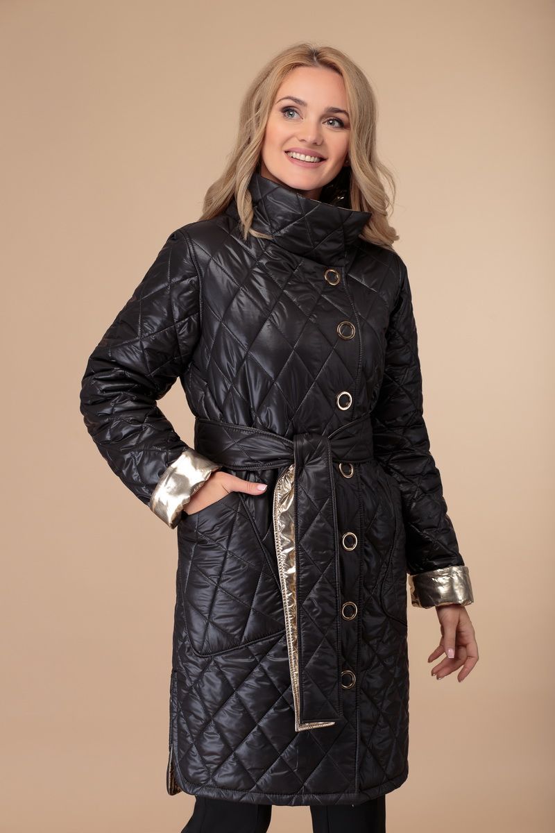 Женское пальто Svetlana-Style 1458 черный+золото