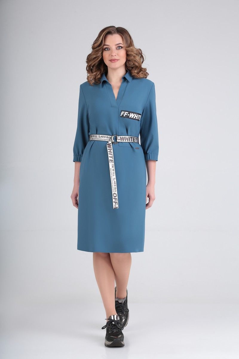 Платье Karina deLux B-316А серо-голубой