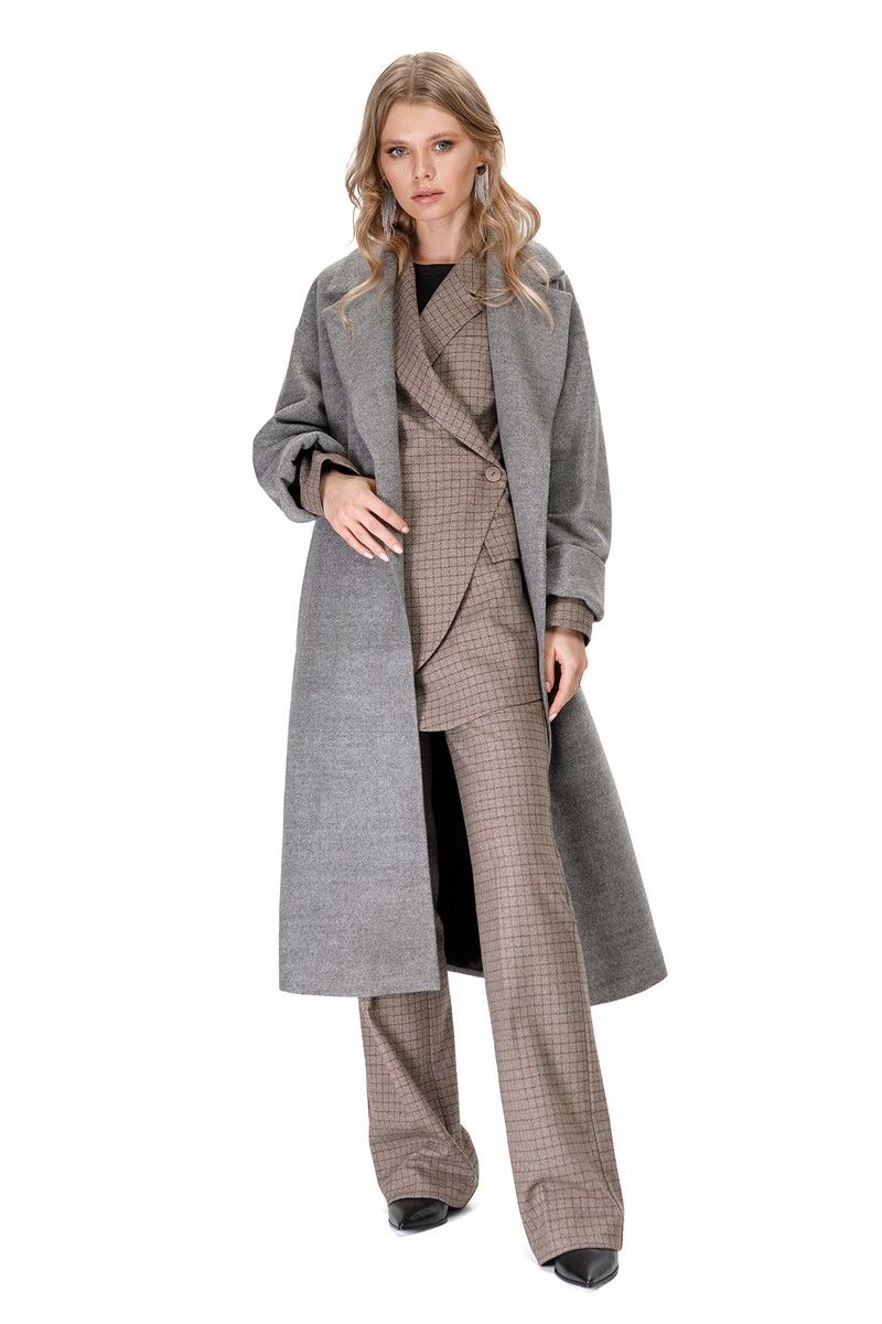 Женское пальто PiRS 1411 серый