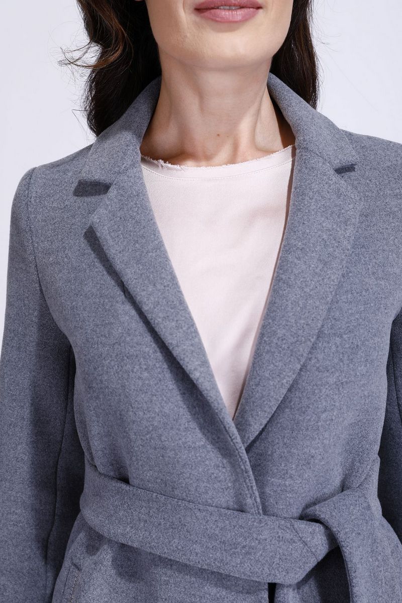 Женское пальто ElectraStyle 4-5642/2-128 серый_меланж