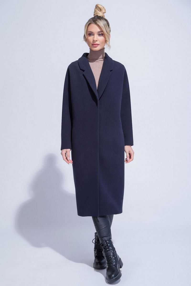 Женское пальто ElectraStyle 4-7038-128 темно-синий