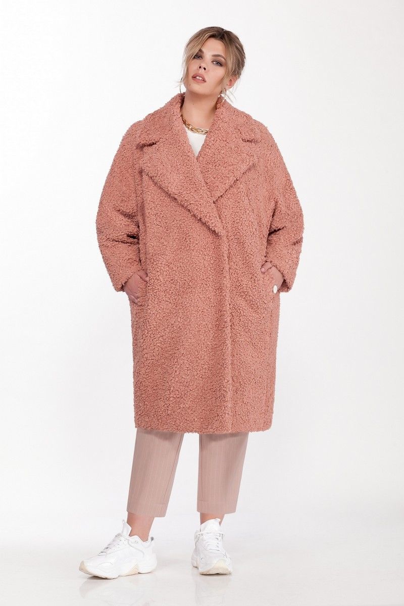 Женское пальто Pretty 1585 персиково-розовый