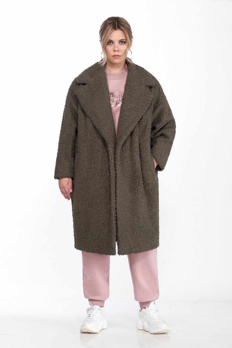 Женское пальто Pretty 1585 олива