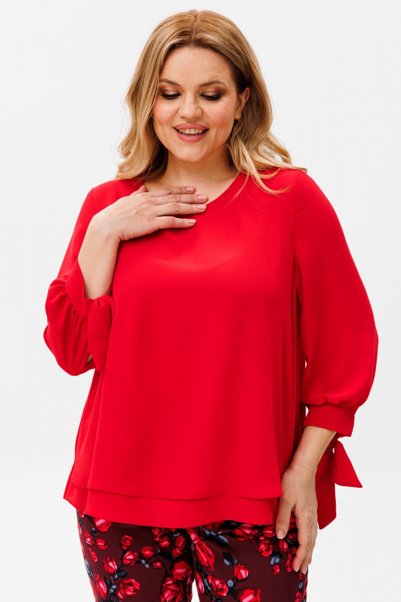 Брючный комплект Michel chic 1390 красный,розы