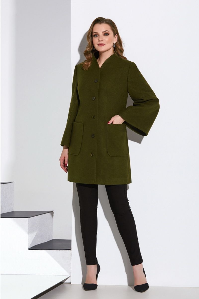 Женское пальто Lissana 4163 темно-оливковый
