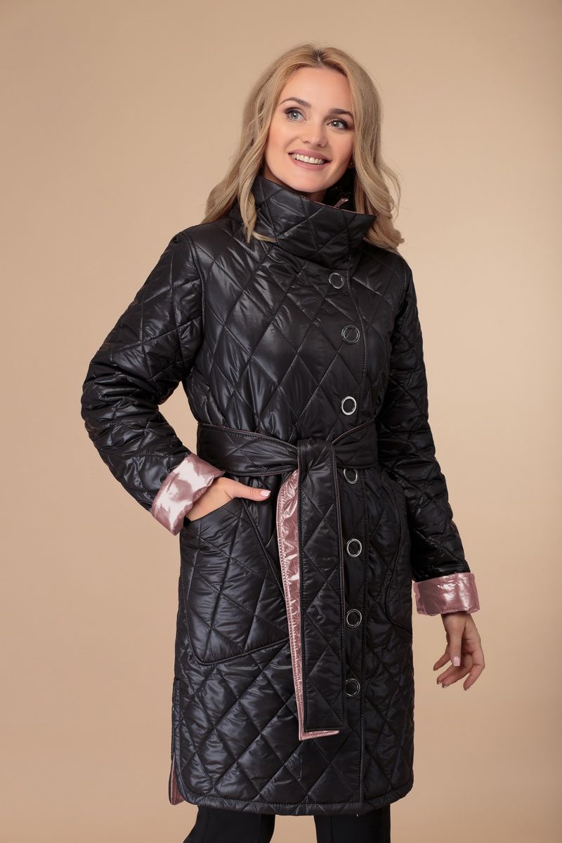 Женское пальто Svetlana-Style 1458 черный+розовый