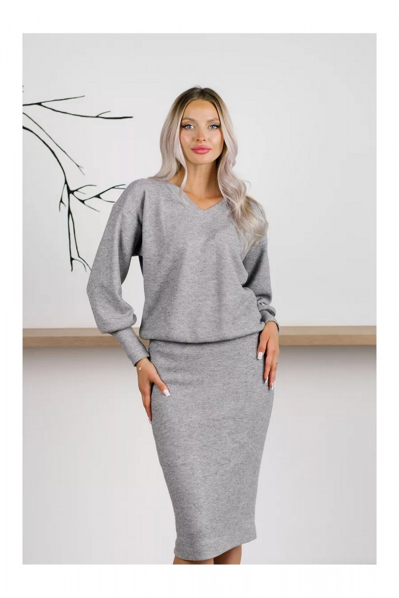 Юбочный костюм MONA STYLE FASHION&DESIGN 19089/2 серый