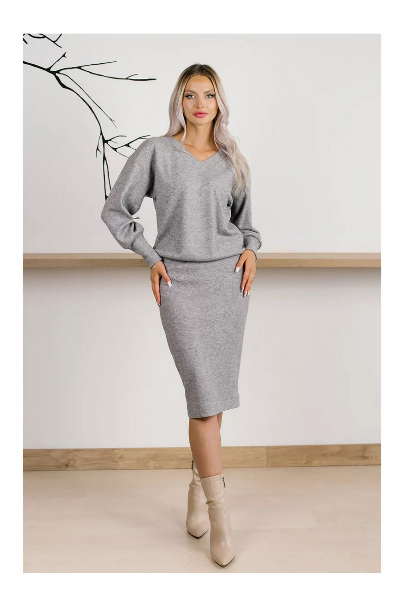 Юбочный костюм MONA STYLE FASHION&DESIGN 19089/2 серый