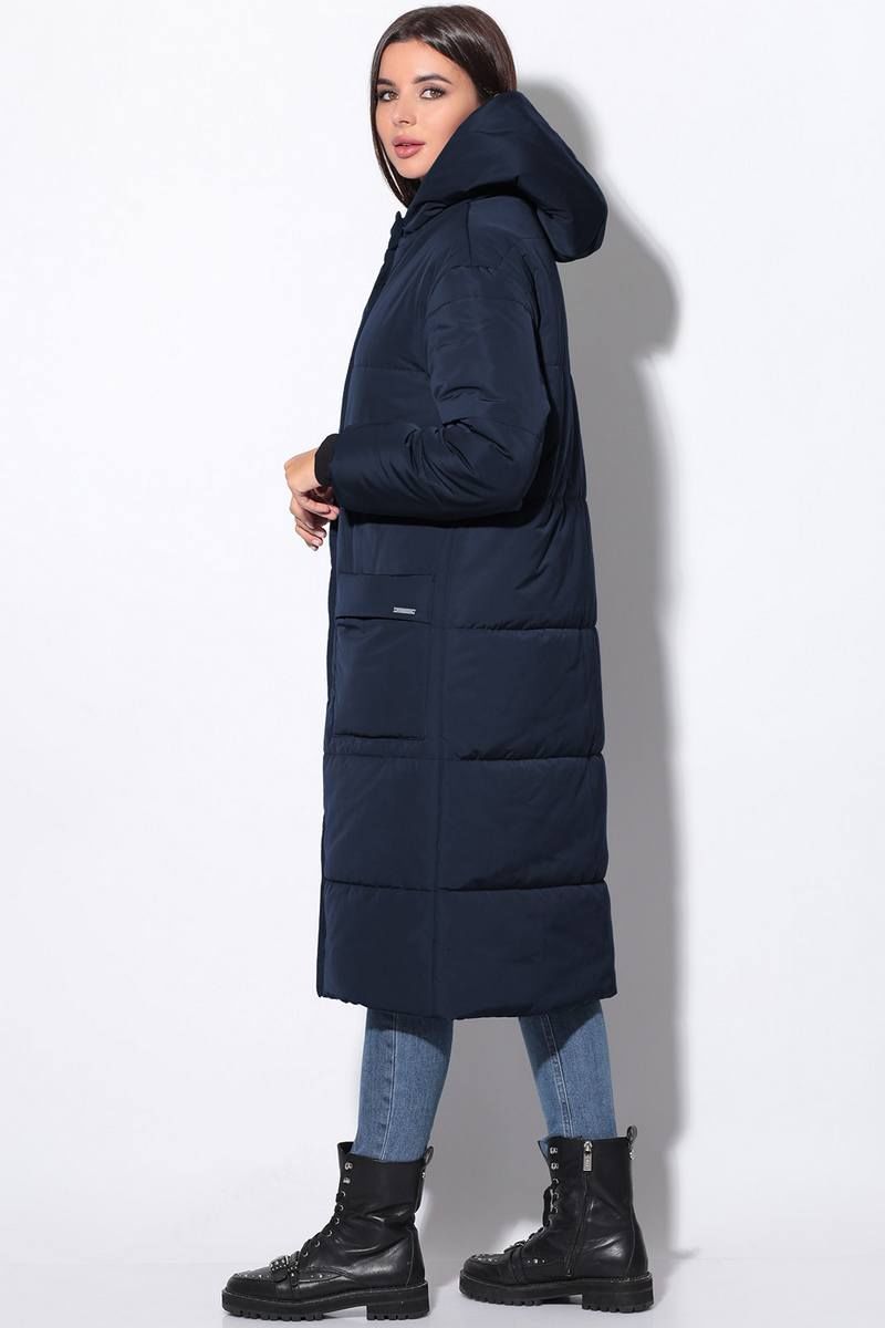 Женское пальто LeNata 11045 темно-синий
