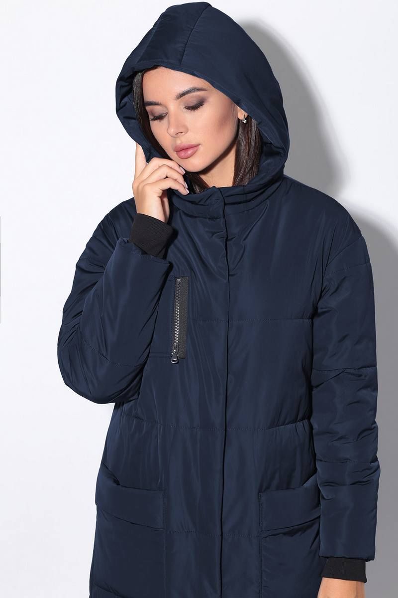 Женское пальто LeNata 11045 темно-синий