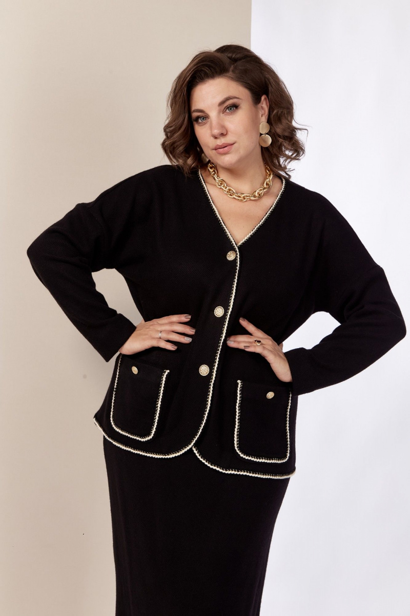 Юбочный костюм AVA fashion М-076 черный