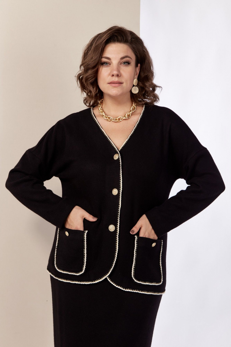 Юбочный костюм AVA fashion М-076 черный