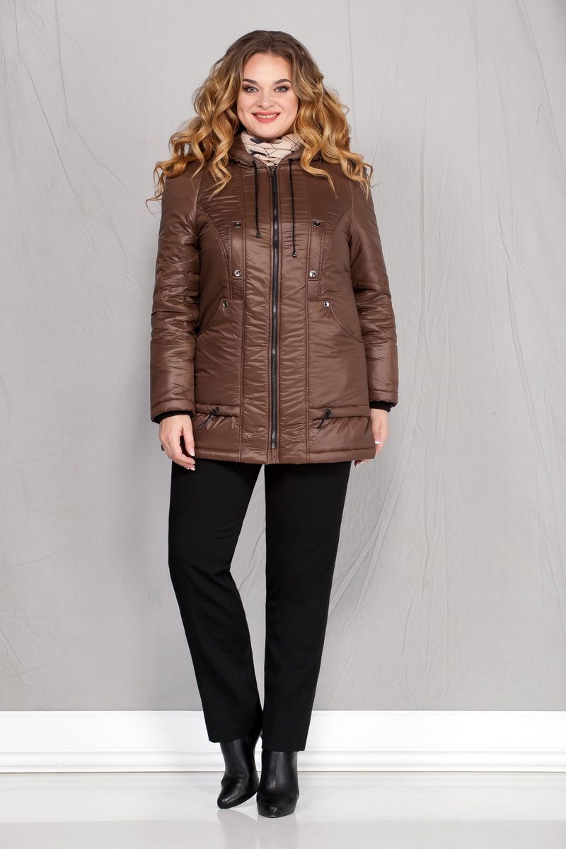 Женская куртка Ивелта плюс 873 коричневый