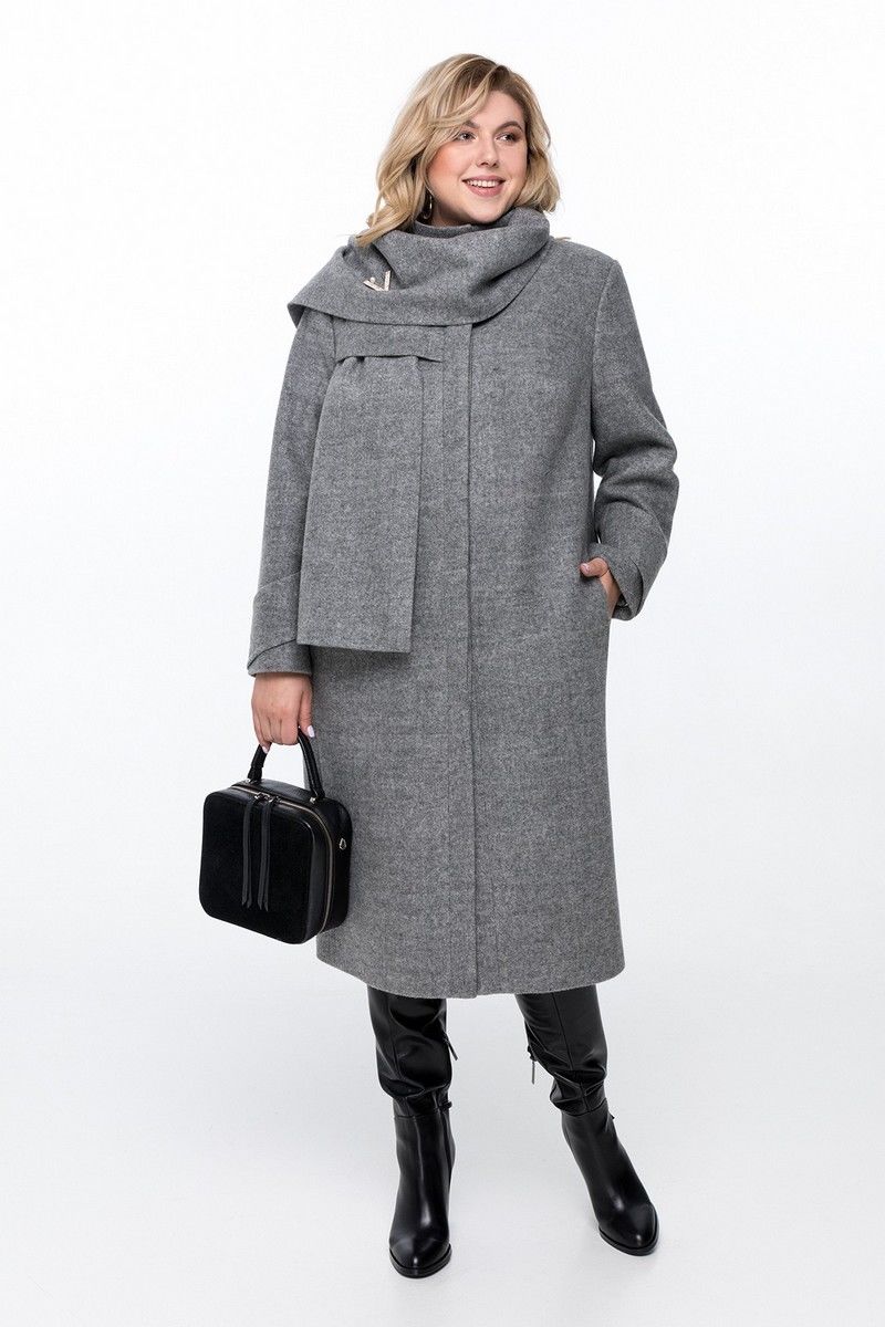 Женское пальто Pretty 1162 серый