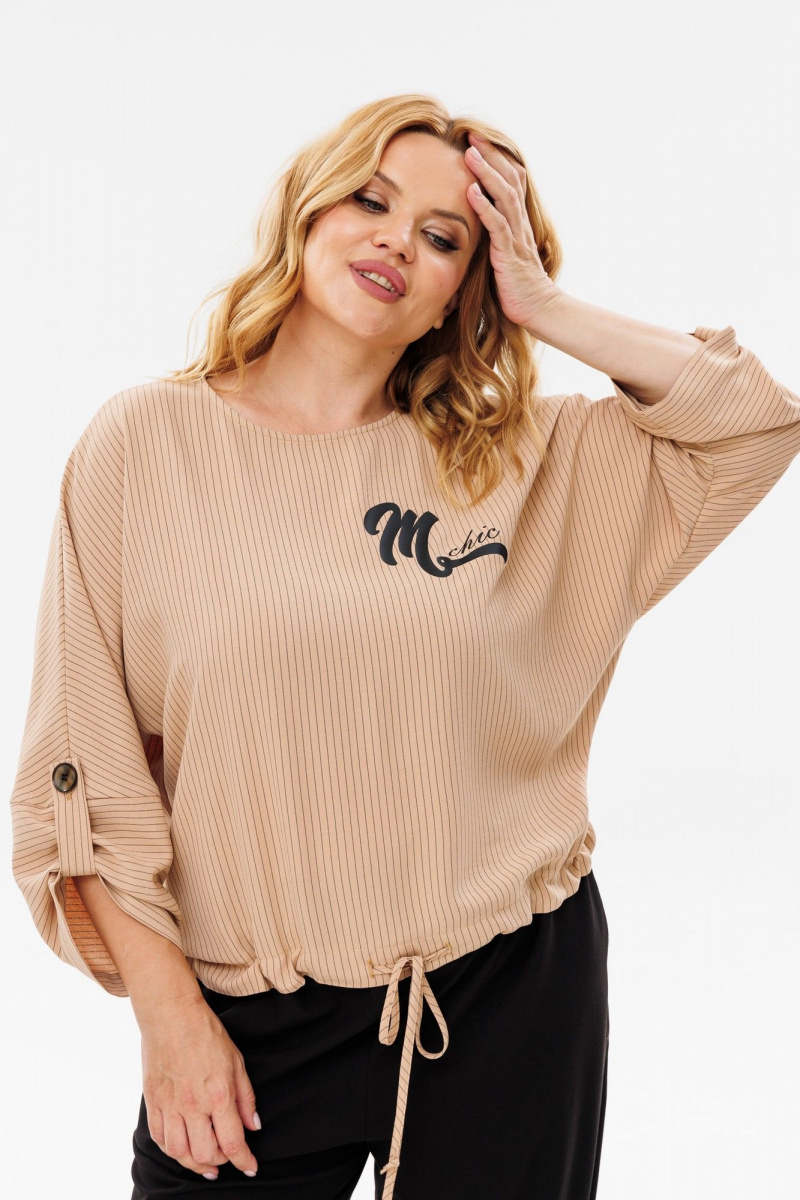Брючный комплект Michel chic 1342/1 бежевый_черный