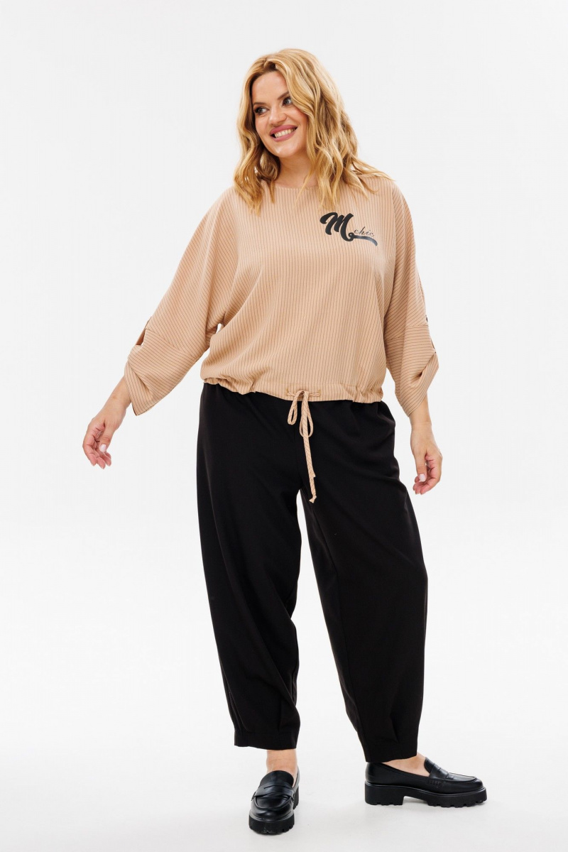 Брючный комплект Michel chic 1342/1 бежевый_черный