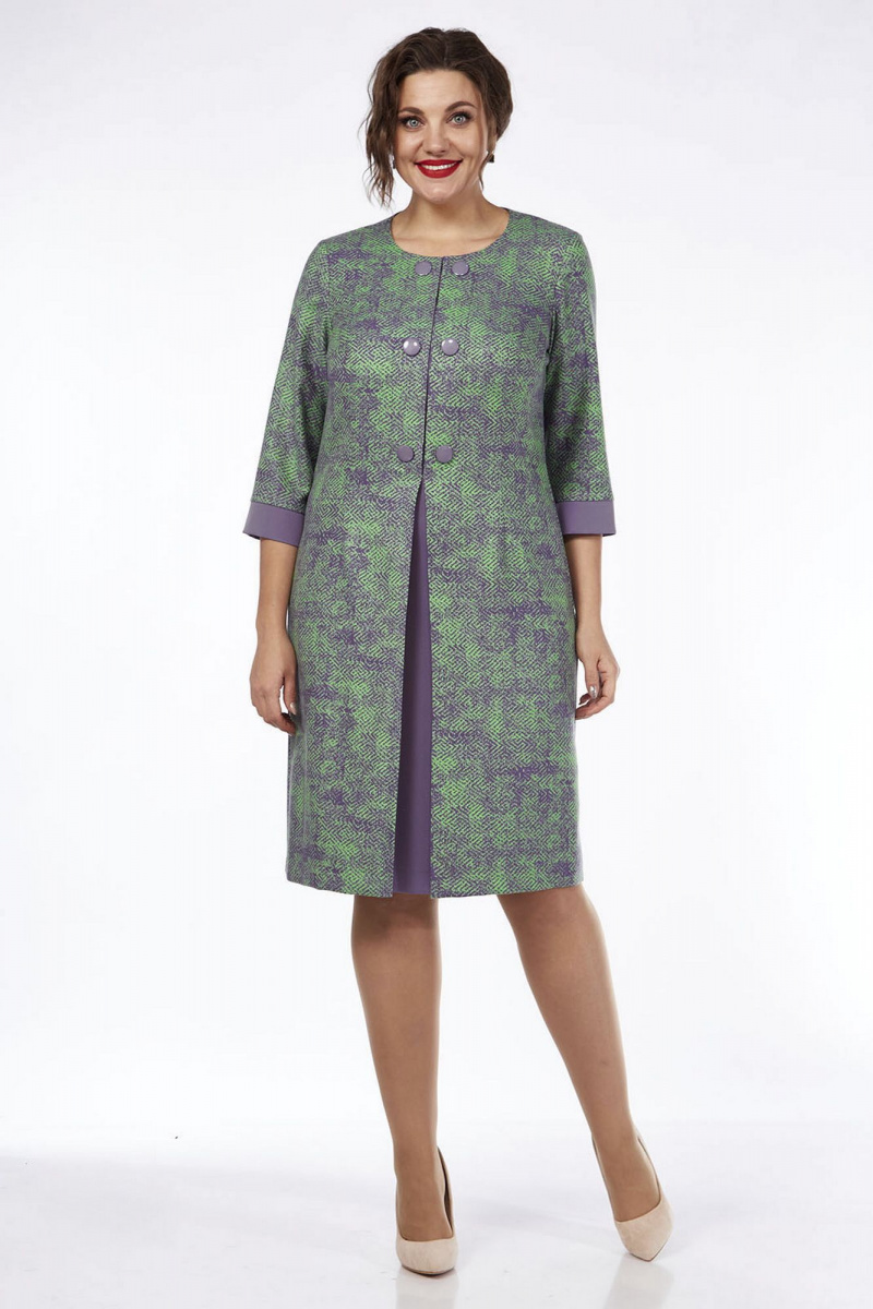 Платья Lady Style Classic 1758/4 зеленый_сиреневый