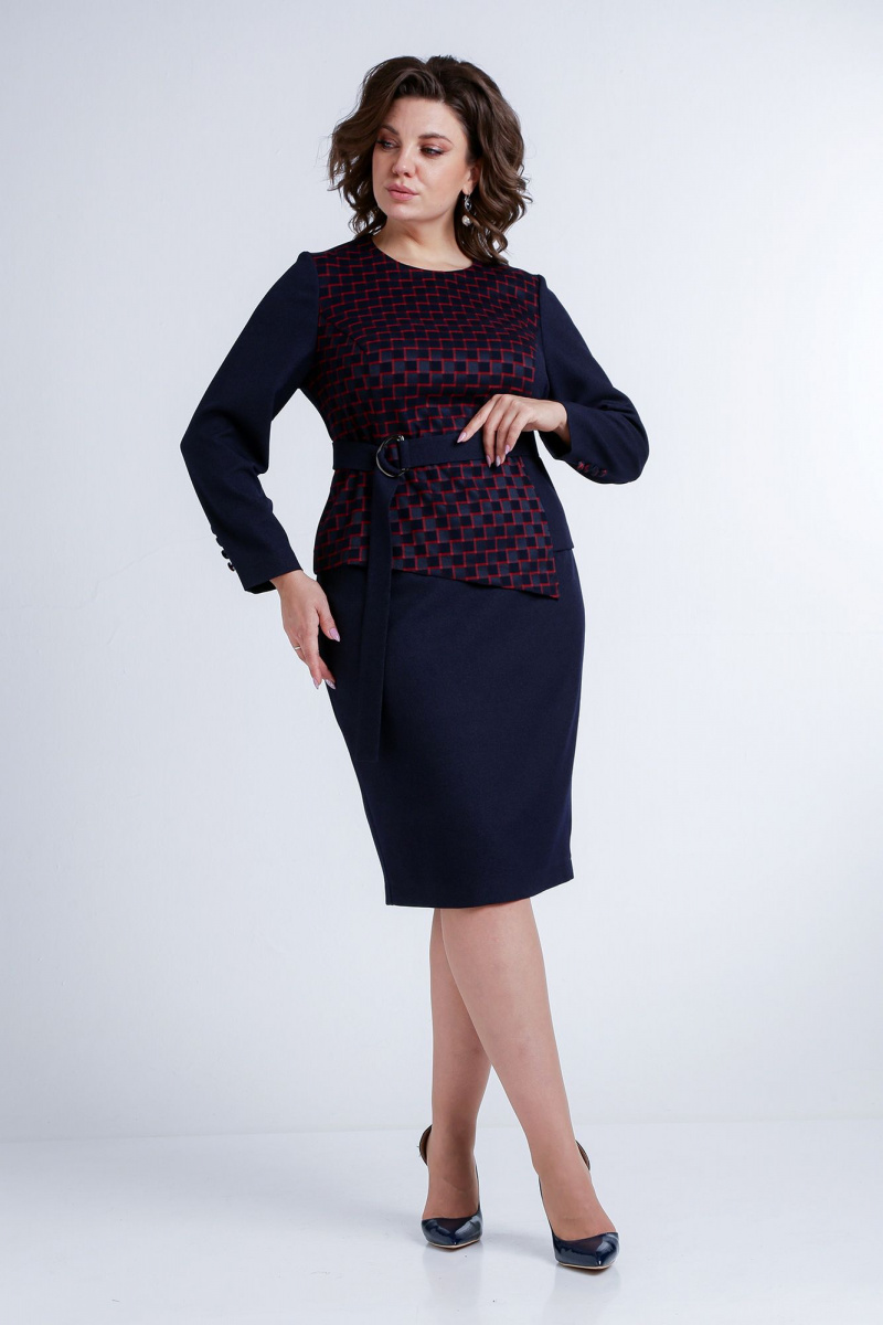 Юбочный костюм Liona Style 771 темно-синий