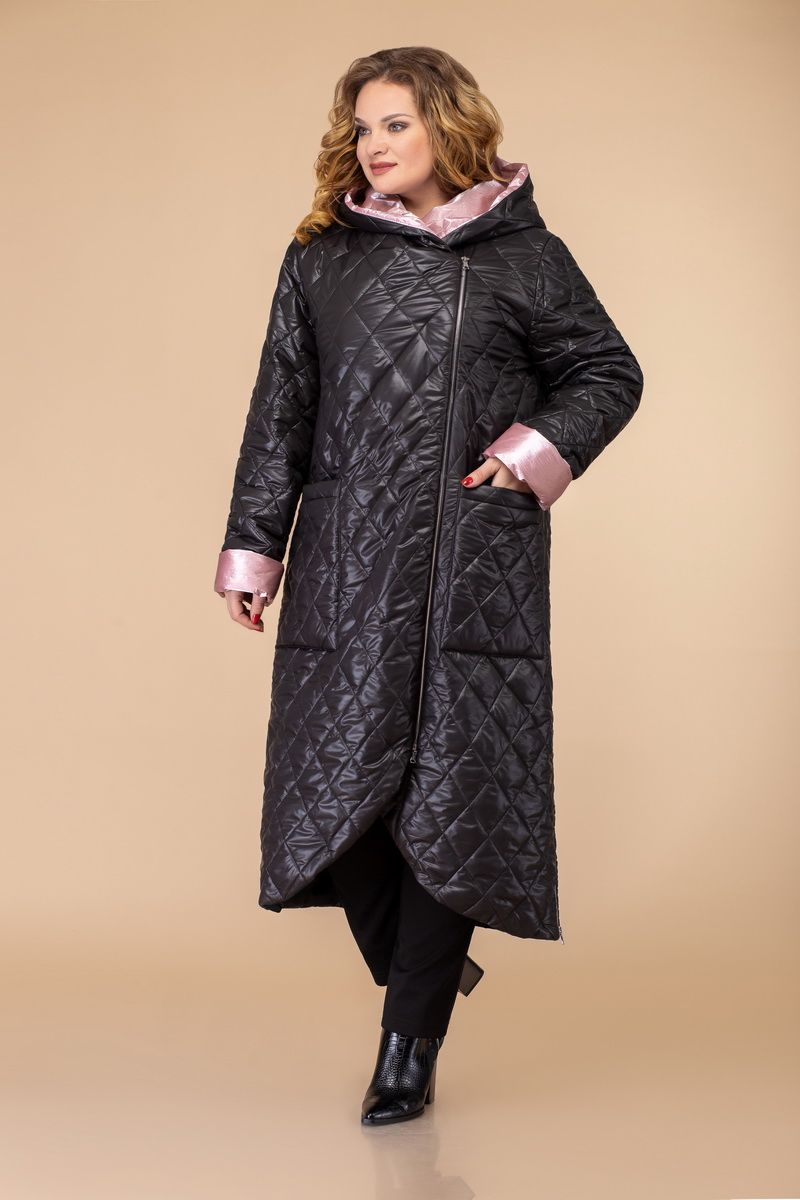Женское пальто Svetlana-Style 1459 черный+розовый