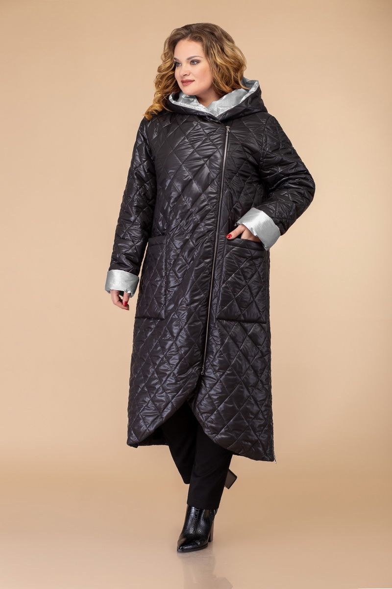 Женское пальто Svetlana-Style 1459 черный+серый