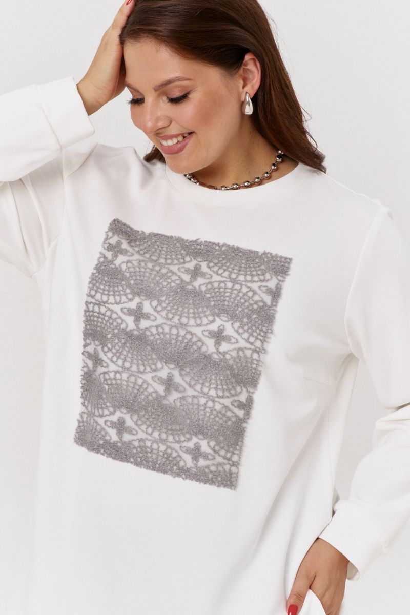 Джемперы OVERYOU М162/1 бело-серый