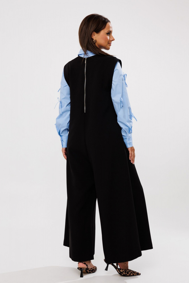 Брючный комплект Mubliz 191 черный-голубой