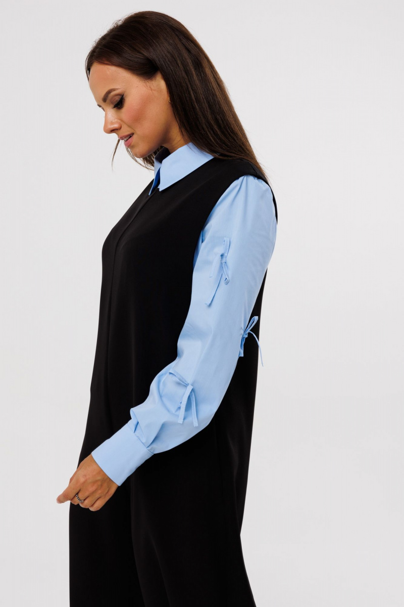 Брючный комплект Mubliz 191 черный-голубой