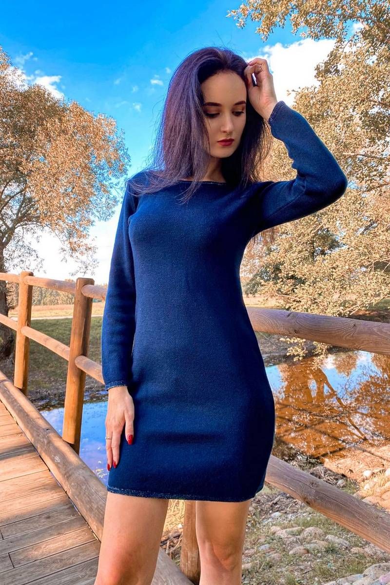 Платье Romgil ТЗ170 темно-синий