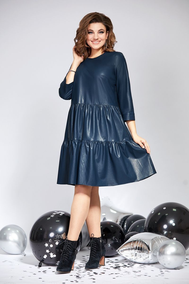 Платье Милора-стиль 822 синяя_кожа
