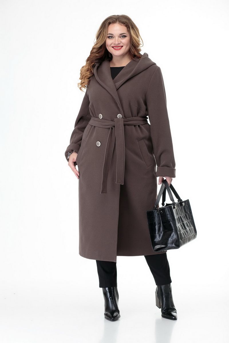 Женское пальто БелЭльСтиль 838 светло-коричневый